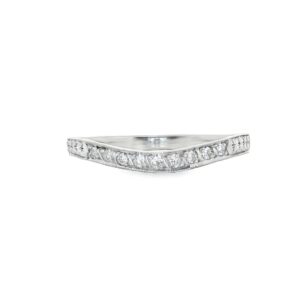 Women's Platinum Wedding Band with Round Diamonds