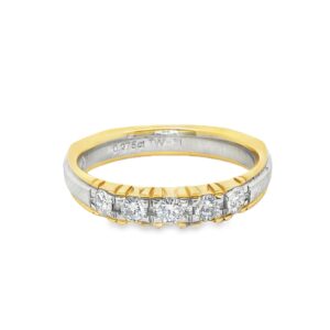 Ladies 18KT Yellow Gold & Platinum .30 TW Diamond (6) Wedding Band