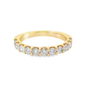 14K Yellow Gold Diamond Wedding Band for Women - Size 7