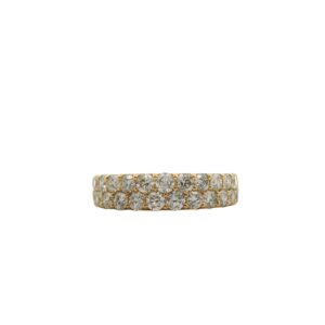 14k dia 2 row dia band 1.5ct yg