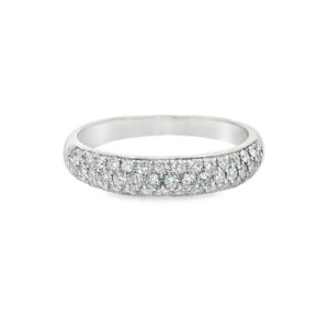 14K White Gold Women's Diamond Wedding Band with 49 Natural Diamonds