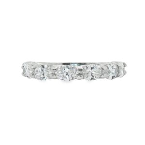 Women’s Platinum Diamond Wedding Band with 7 Oval Stones