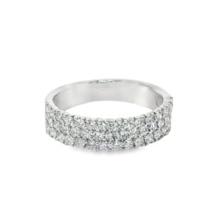 14K White Gold Women's Diamond Wedding Band with 1.01 ctw Diamonds