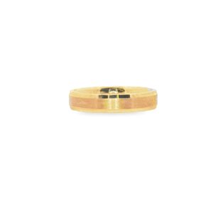 14KT Yellow G 4mm Florentine Center H/P Border Wedding Band 4.2 grams