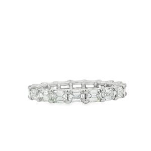 Women's Platinum Baguette Diamond Ring with 18 Stones totaling 2.12 ctw