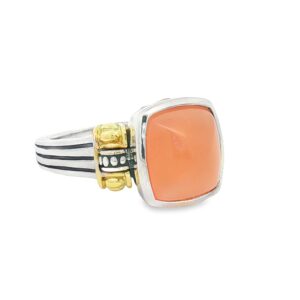 18K Gold & Sterling Carnelian Women's Ring - 10.11g