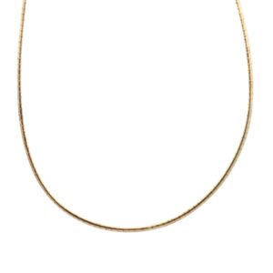 .925 Sterling Silver Gold Plated Omega Necklace