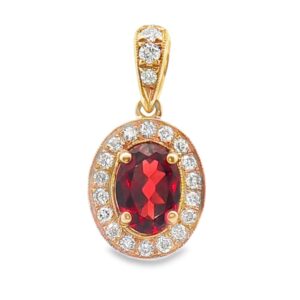 99-00127 14k 1.1g, garnet.97ct, 21 dia .23ct