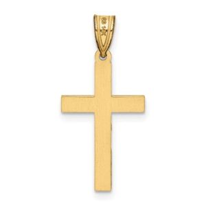 14k YG Florentine Satin Cross .69g