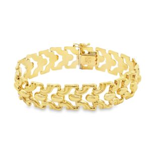 14K Yellow Gold Fancy Italian Link Women's Bracelet - 6.75 Inches - 12.97g