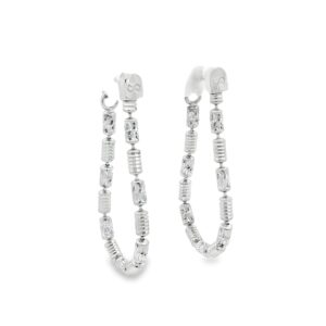 Desmos "Design Move" .925 Silver White Earrings