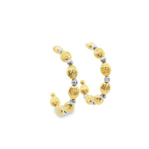 Desmos Crystal Bloom 2-Element .925 Silver Earrings - Silver and Gold Plated