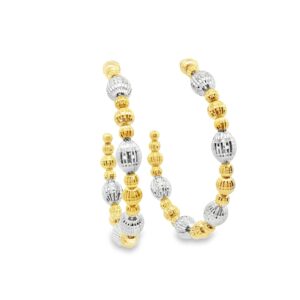 Desmos Crystal Bloom 2-Element .925 Silver Earrings - Silver and Gold Plated AWG 40