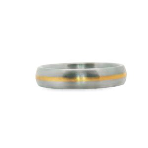 Men's 18K Gold and Platinum Wedding Band - White and Yellow