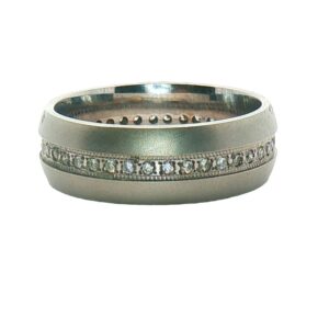 14K White Gold Diamond Wedding Band for Women, Size 6.00