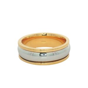 Ladies Platinum Center & 18KT Yellow Gold Borders 6mm Wedding Band 10.9g