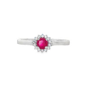 14K Gold Diamond and Ruby Ring