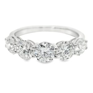 14K White Gold 5 Lab Grown Diamond 2ct Ring
