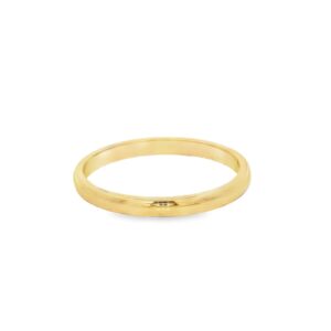 14K Yellow Gold Plain Ring for Women - 2mm - 1.73g Weight
