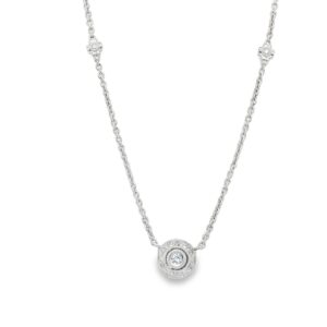 14K White Gold Diamond Necklace with Natural Diamonds 0.25ct, 5.23g