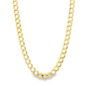 14K Yellow Gold Solid Curb 4.8mm Link Chain - 23" Inches