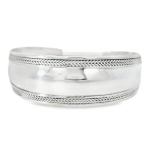 .925 Silver Women's White Cuff Bracelet
