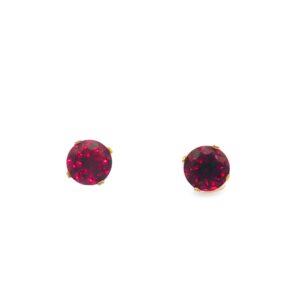 14K Yellow Gold Earrrings with Rhodolite Garnet
