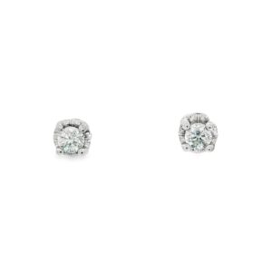 10K Gold Diamond and Sapphire Earrings for Women - 0.30 ctw
