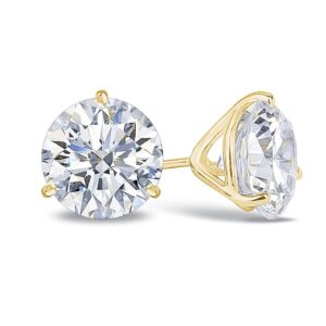 14K Yellow Gold Lab Grown Diamond 1 1/2 Ct.Tw. Starlab Certified VS F+ Martini Stud Earrings