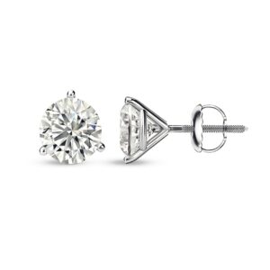 14K White Gold Lab Grown Diamond Martini Stud Earrings 1 Ct.Tw. Starlab Certified VS1