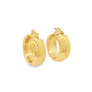 18K Gold Yellow Women’s Earrings with Scrimp Design