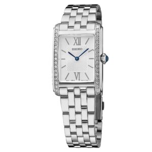 Seiko Crystals Stainless Steel Quartz Silver Dial Watch SWR091