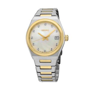 Seiko Diamonds SUR604 Women's Quartz Watch with Mother of Pearl Dial and Stainless Steel Case
