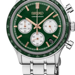 Seiko Essentials 38mm SS Quartz Chronograph Green Dial