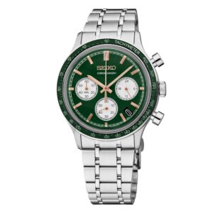 Seiko Essentials SSB481 Quartz Watch - 38mm Stainless Steel Case with Green Dial for Men