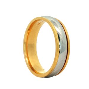 Men's 18K Gold and Platinum Wedding Band - Dual Metal Finish