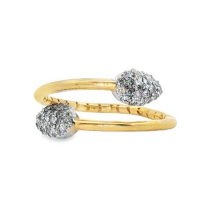 14K Yellow Gold Tear Drop Shaped Diamond Ring