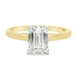 14K Yellow Gold Lab Grown Emerald Diamond Engagement Ring 1.48ct, G-H, VS