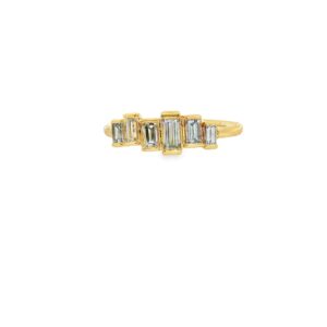 14K Yellow Gold 6 Baguette Diamond Ring
