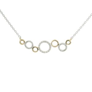 Two toned 14K gold necklace 41 dia .246tw