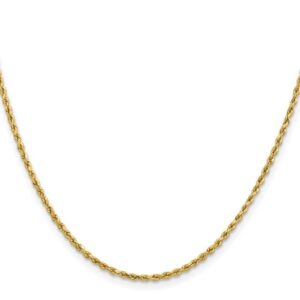 14K Gold Yellow Hollow Rope Chain for Unisex, 20 Inches Length, 15.3g Weight