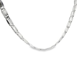 14K White Gold Fancy Link Chain