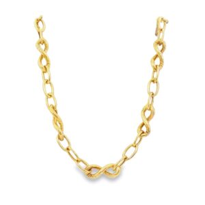 14K Yellow Gold Infinity and Oval Chain - 18 Inches