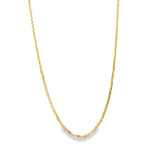 14K Yellow Gold Solid Diamond-Cut Cable Chain - 1.45mm - 18 Inches