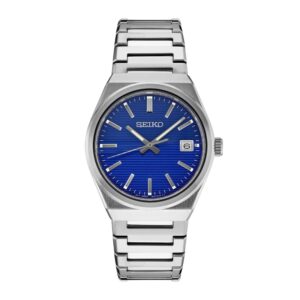 Seiko Essentials SUR555 Men's Quartz Watch, Blue Dial, 39mm Stainless Steel Case