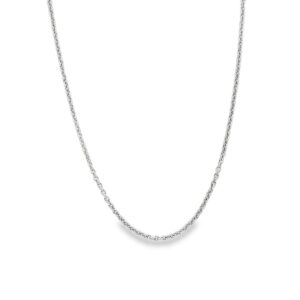 14K White Gold Cable Chain Anklet - 1.3mm - 9 Inches