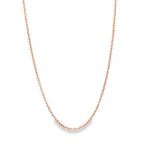 14K Rose Gold Diamond-Cut Cable Anklet - 9.75 Inches