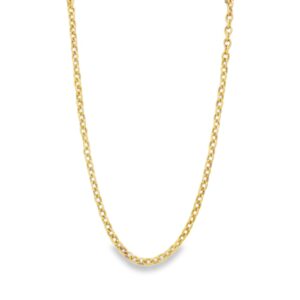 14K Yellow Gold Diamond Cut 3mm Anklet - 11 Inches