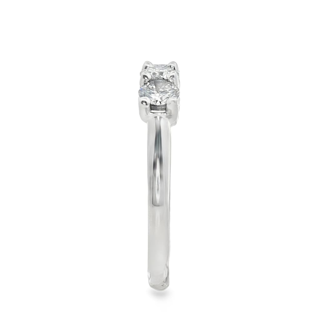 14K White Gold Diamond Anniversary Band with 5 Round Stones