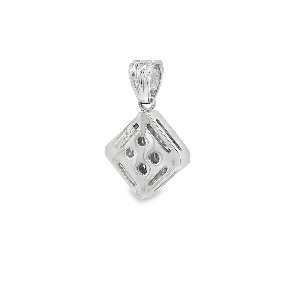 18K Gold Blue Sapphire and Diamond Pendant 4.78g